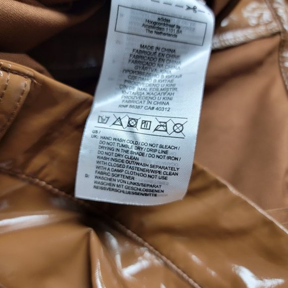 Adidas x Ivy Park Womens Wild Brown Latex Pants Size 4X Embroidered Logo Beyonce - Picture 13 of 16